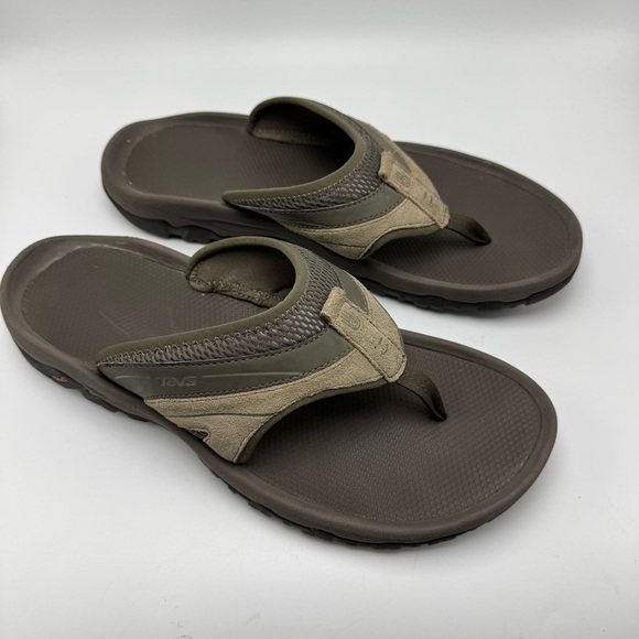 Teva Pajaro Flip Flop Mens Size 12 Beige Brown Sandals Beach Vacation Casual - Picture 1 of 6